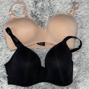 36DD Wirefree Bra Bundle of two 1 Black and 1 Nude